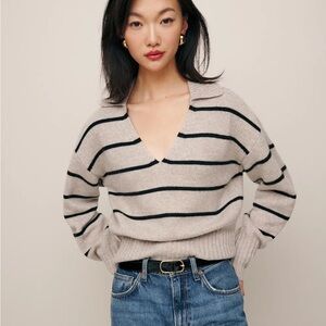 Reformation Beckie Cashmere Collared Sweater